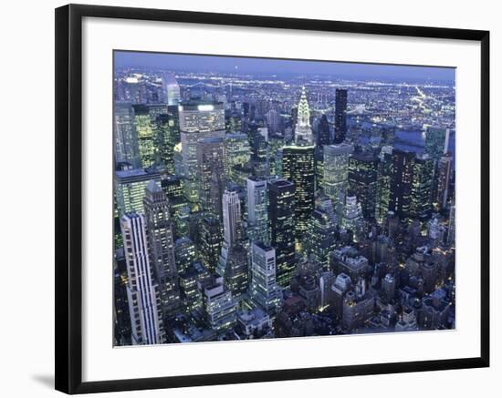 Manhattan skyline at dusk, NYC-Michel Setboun-Framed Giclee Print