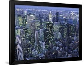 Manhattan skyline at dusk, NYC-Michel Setboun-Framed Giclee Print