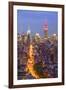 Manhattan skyline at dusk with the Empire State Building, New York City, United States of America, -Fraser Hall-Framed Premium Photographic Print