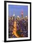 Manhattan skyline at dusk with the Empire State Building, New York City, United States of America, -Fraser Hall-Framed Premium Photographic Print
