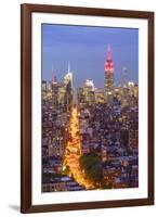 Manhattan skyline at dusk with the Empire State Building, New York City, United States of America, -Fraser Hall-Framed Photographic Print