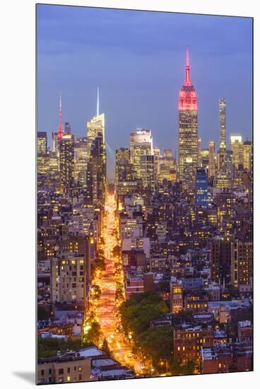 Manhattan skyline at dusk with the Empire State Building, New York City, United States of America, -Fraser Hall-Mounted Premium Photographic Print