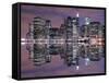 Manhattan Skyline at Night Lights-Zigi-Framed Stretched Canvas