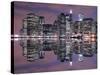 Manhattan Skyline at Night Lights-Zigi-Stretched Canvas