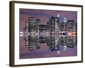 Manhattan Skyline at Night Lights-Zigi-Framed Photographic Print