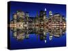 Manhattan Skyline at Night, New York City-Zigi-Stretched Canvas