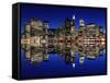 Manhattan Skyline at Night, New York City-Zigi-Framed Stretched Canvas