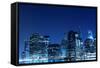 Manhattan Skyline at Night, New York City-Zigi-Framed Stretched Canvas