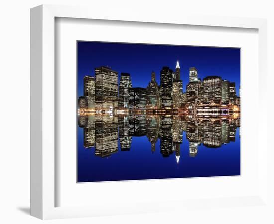 Manhattan Skyline at Night, New York City-Zigi-Framed Photographic Print