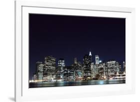 Manhattan Skyline at Night, New York City-Zigi-Framed Photographic Print