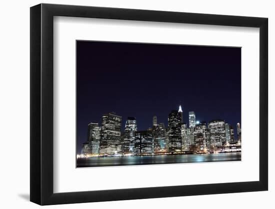 Manhattan Skyline at Night, New York City-Zigi-Framed Photographic Print