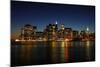 Manhattan Skyline at Night-p.lange-Mounted Photographic Print