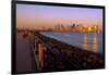 Manhattan Skyline at Sunset-George Oze-Framed Photographic Print