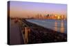 Manhattan Skyline at Sunset-George Oze-Stretched Canvas