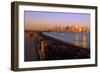 Manhattan Skyline at Sunset-George Oze-Framed Photographic Print