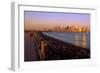 Manhattan Skyline at Sunset-George Oze-Framed Photographic Print