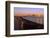 Manhattan Skyline at Sunset-George Oze-Framed Photographic Print