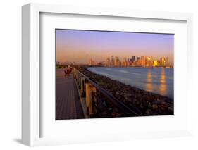 Manhattan Skyline at Sunset-George Oze-Framed Photographic Print