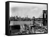 Manhattan Skyline, East River and Brooklyn Bridge-Irving Underhill-Framed Stretched Canvas