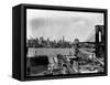 Manhattan Skyline, East River and Brooklyn Bridge-Irving Underhill-Framed Stretched Canvas