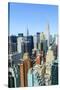 Manhattan skyline, Empire State Building and Chrysler Building, New York City, United States of Ame-Fraser Hall-Stretched Canvas