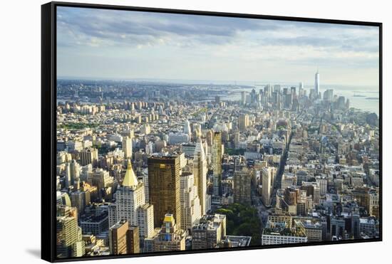 Manhattan Skyline from Above, New York City-Fraser Hall-Framed Stretched Canvas