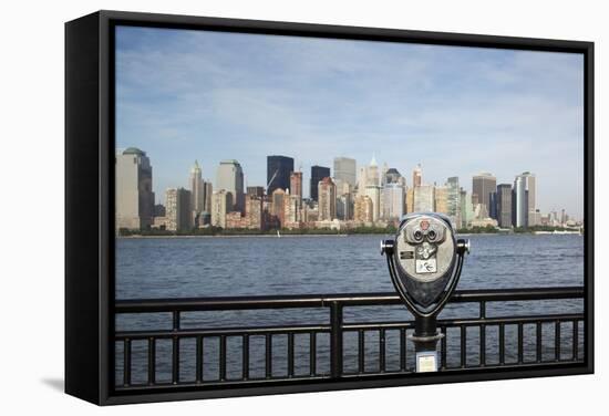 Manhattan Skyline from New Jersey-Paul Souders-Framed Stretched Canvas