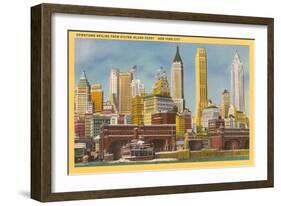 Manhattan Skyline from Staten Island Ferry-null-Framed Premium Giclee Print