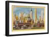 Manhattan Skyline from Staten Island Ferry-null-Framed Premium Giclee Print