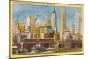 Manhattan Skyline from Staten Island Ferry-null-Mounted Premium Giclee Print