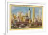 Manhattan Skyline from Staten Island Ferry-null-Framed Art Print