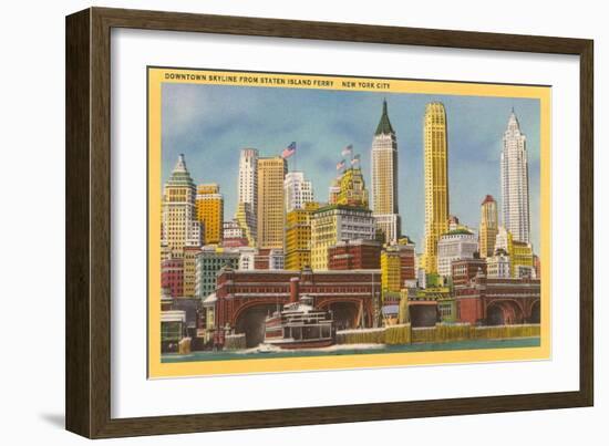 Manhattan Skyline from Staten Island Ferry-null-Framed Art Print