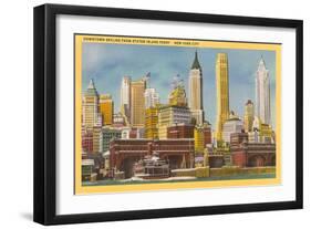 Manhattan Skyline from Staten Island Ferry-null-Framed Art Print