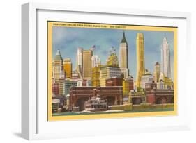 Manhattan Skyline from Staten Island Ferry-null-Framed Art Print