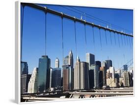 Manhattan Skyline from the Brooklyn Bridge, New York City, New York, USA-Amanda Hall-Framed Photographic Print