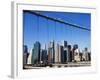 Manhattan Skyline from the Brooklyn Bridge, New York City, New York, USA-Amanda Hall-Framed Photographic Print