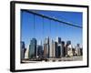 Manhattan Skyline from the Brooklyn Bridge, New York City, New York, USA-Amanda Hall-Framed Photographic Print