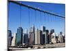 Manhattan Skyline from the Brooklyn Bridge, New York City, New York, USA-Amanda Hall-Mounted Photographic Print