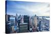 Manhattan skyline from Times Square to the Hudson River, New York City, United States of America, N-Fraser Hall-Stretched Canvas