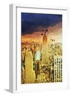 Manhattan Skyline II - In the Style of Oil Painting-Philippe Hugonnard-Framed Giclee Print