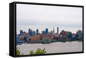 Manhattan Skyline II-Erin Berzel-Framed Stretched Canvas