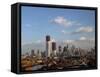 Manhattan Skyline including Twin Towers-null-Framed Stretched Canvas