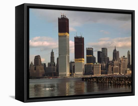 Manhattan Skyline including Twin Towers-null-Framed Stretched Canvas