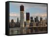 Manhattan Skyline including Twin Towers-null-Framed Stretched Canvas
