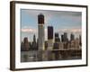 Manhattan Skyline including Twin Towers-null-Framed Photographic Print