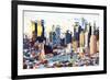 Manhattan Skyline IV - In the Style of Oil Painting-Philippe Hugonnard-Framed Giclee Print