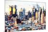 Manhattan Skyline IV - In the Style of Oil Painting-Philippe Hugonnard-Mounted Giclee Print