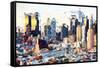 Manhattan Skyline IV - In the Style of Oil Painting-Philippe Hugonnard-Framed Stretched Canvas