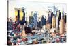 Manhattan Skyline IV - In the Style of Oil Painting-Philippe Hugonnard-Stretched Canvas