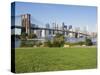 Manhattan Skyline, New York, USA-Amanda Hall-Stretched Canvas